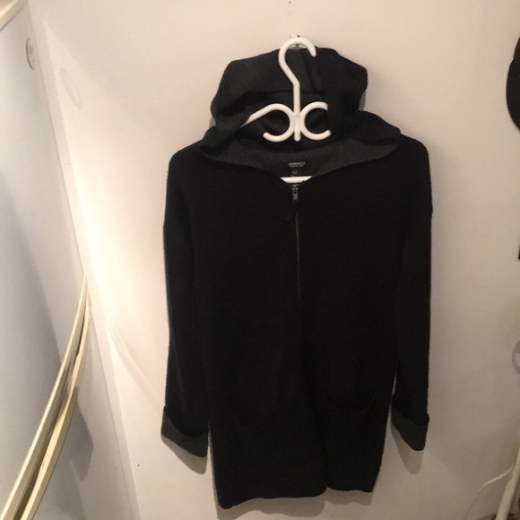 Jones Co New York Uber Soft full zip shall hoodie black with grey inner lining - Picture 2 of 9